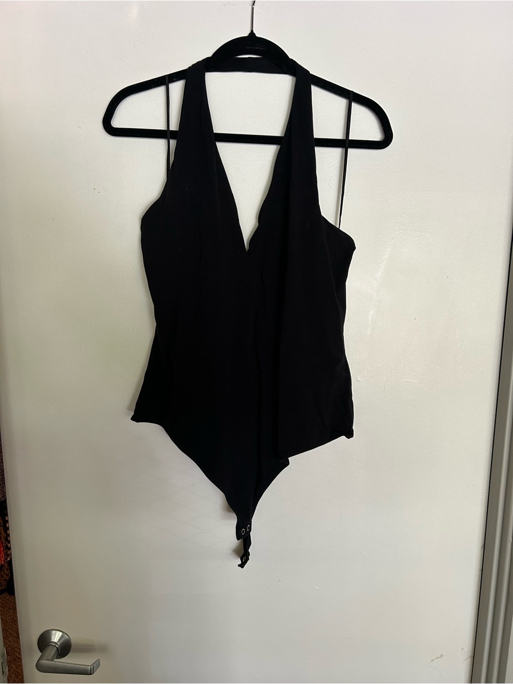 Express Black Halter-Style One-Piece Bodysuit